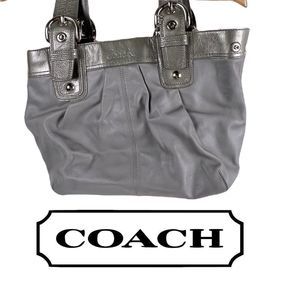 Coach Gray Leather Tote Bag